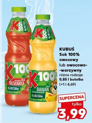 Sok 100% owocowy lub owocowo-warzywny różne rodzaje promocja w Kaufland