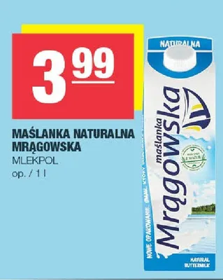 Maślanka naturalna Mrągowska Mlekpol promocja w SPAR