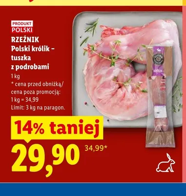 Polski królik tuszka z podrobami Rzeźnik promocja w Lidl