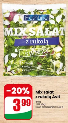 Mix sałat z rukolą FreshLine promocja w Dino