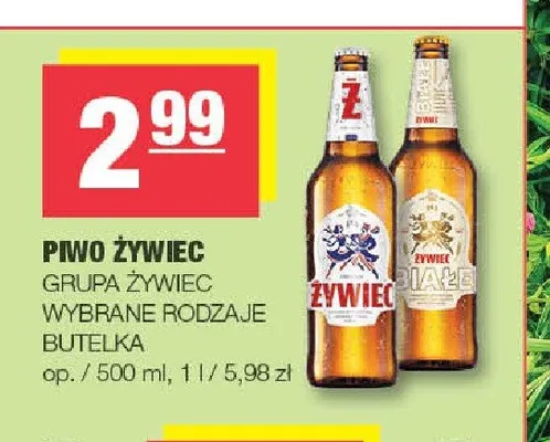 Piwo Żywiec Białe butelka promocja w SPAR