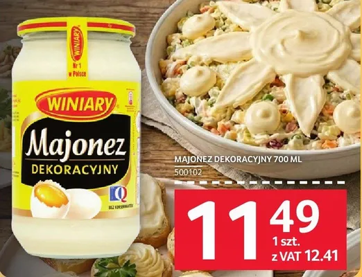 Majonez dekoracyjny Winiary 700 ml promocja w Selgros