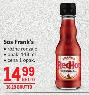 Sos Frank's różne rodzaje promocja w Makro