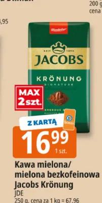 Kawa mielona bezkofeinowa Jacobs Krönung promocja w Leclerc