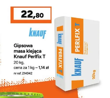 Gipsowa masa klejąca Knauf Perlfix T promocja w Bricoman