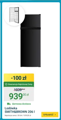 Lodówka SMITH&BROWN 206 l promocja w ERLI