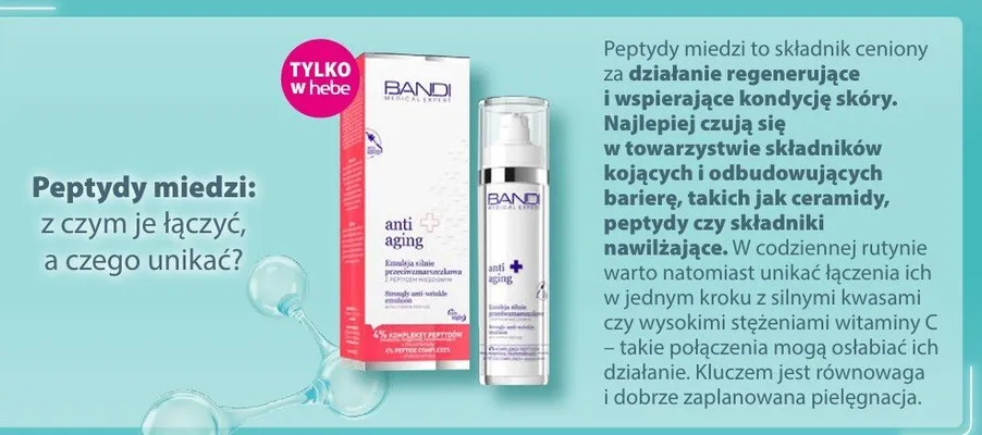 Emulsja silnie przeciwzmarszczkowa z peptydem miedziowym Bandi Medical Expert Anti Aging promocja w Hebe