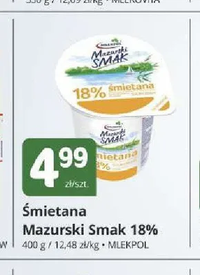 Śmietana Mazurski Smak 18% Mlekpol promocja w Marketvita