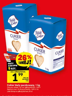 Cukier biały paczkowany Polski promocja w Twój Market
