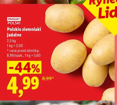 Polskie ziemniaki jadalne Ryneczek Lidla promocja w Lidl