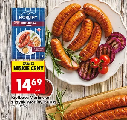 Kiełbasa morlińska grillowa Morliny promocja w Biedronka