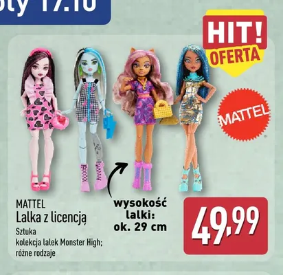 Lalka z licencją Monster High Mattel promocja w Aldi