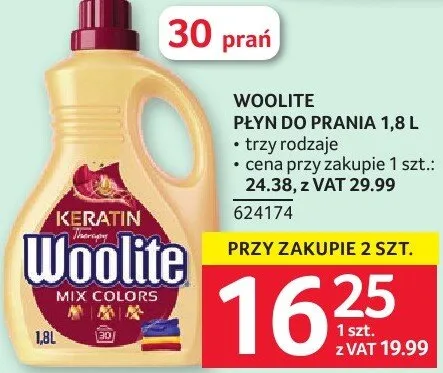 Płyn do prania WOOLITE 1,8 L promocja w Selgros