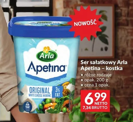 Ser sałatkowy Arla Apetina kostka Original 3% promocja w Makro