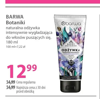 Naturalna odżywka intensywnie wygładzająca do włosów puszących się Barwa Botaniki promocja w Hebe