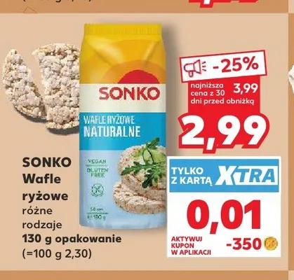 Wafle ryżowe naturalne Sonko promocja w Kaufland
