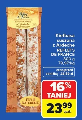 Kiełbasa suszona z Ardeche Reflets de France promocja w Carrefour Market