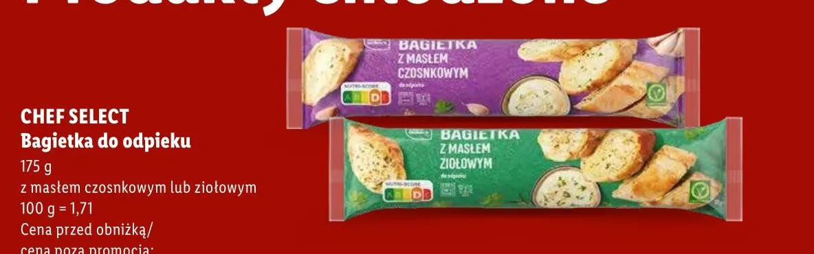 Bagietka do odpieku z masłem czosnkowym CHEF SELECT promocja w Lidl