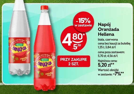 Napój Oranżada Hellena czerwona promocja w Żabka