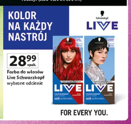 Farba do włosów Schwarzkopf Live promocja w Auchan