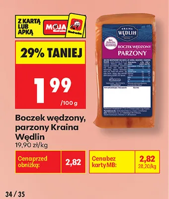 Boczek wędzony parzony Kraina Wędlin promocja w Biedronka