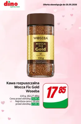 Kawa rozpuszczalna Mocca Fix Gold Woseba promocja w Dino