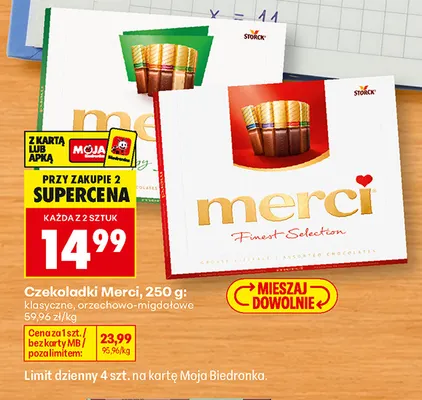 Czekoladki Merci klasyczne promocja w Biedronka