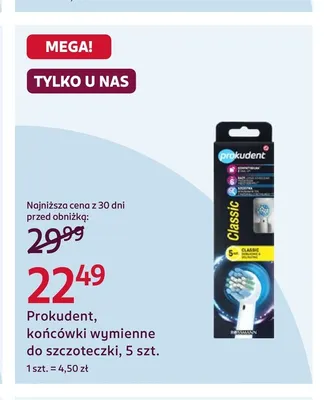 Końcówki wymienne do szczoteczki Prokudent promocja w Rossmann