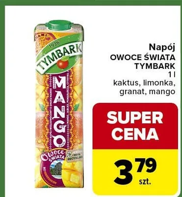 Napój Tymbark Mango kaktus, limonka, granat, mango promocja w Carrefour Express