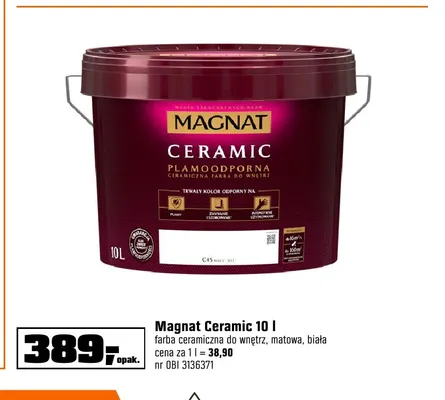 Farba ceramiczna do wnętrz Magnat Ceramic 10 l promocja w OBI
