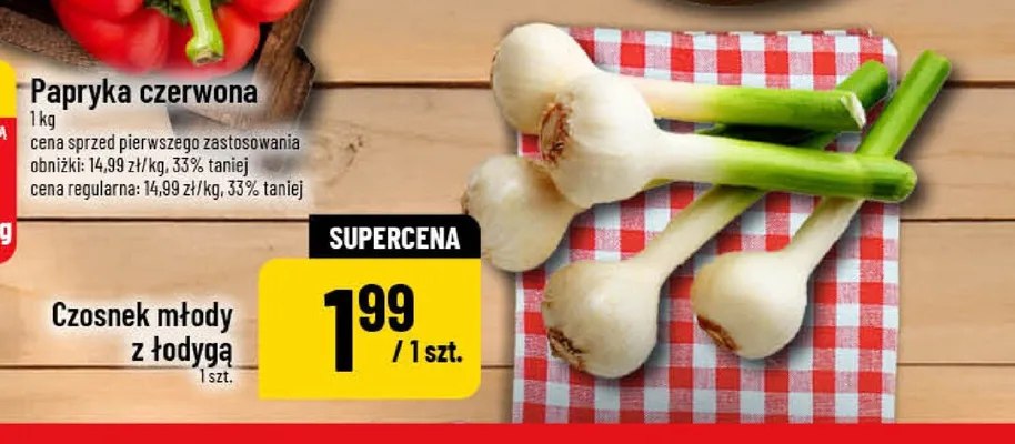 Czosnek młody z łodygą promocja w POLOmarket