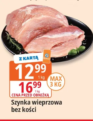 Szynka wieprzowa bez kości promocja w Leclerc