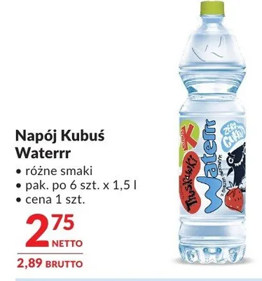 Napój Kubuś Waterrr różne smaki promocja w Makro
