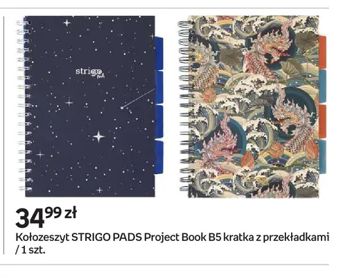 Kołozeszyt Strigo Pads Project Book B5 kratka z przekładkami promocja w Empik