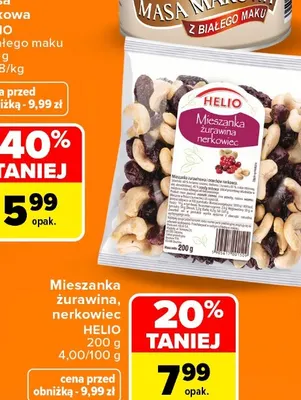 Mieszanka żurawina nerkowiec Helio promocja w Carrefour
