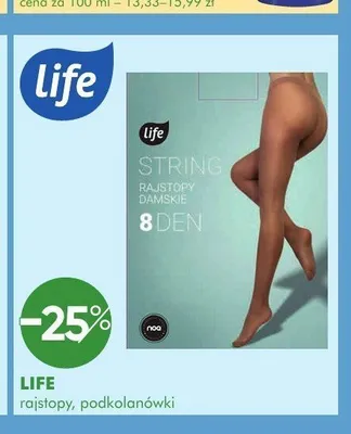 Rajstopy damskie Life String 8 DEN promocja w Super-Pharm