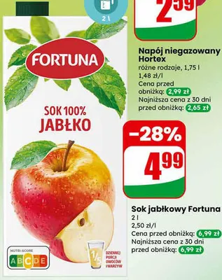 Napój niegazowany Hortex promocja w Dino