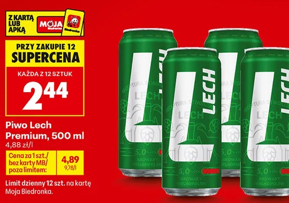 Piwo Lech Premium promocja w Biedronka