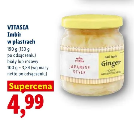 Imbir w plastrach biały Vitasia Japanese Style promocja w Lidl