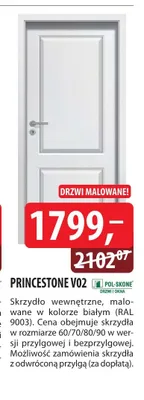 Skrzydło wewnętrzne POL-SKONE Princestone V02 białe promocja w Dobre Dla Domu