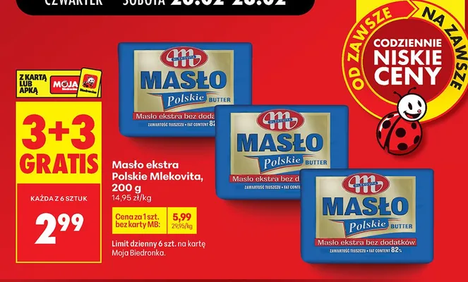Masło ekstra Polskie promocja w Biedronka