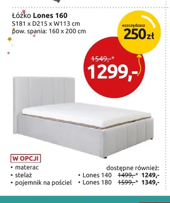 Łóżko Lones 180 promocja w Black Red White