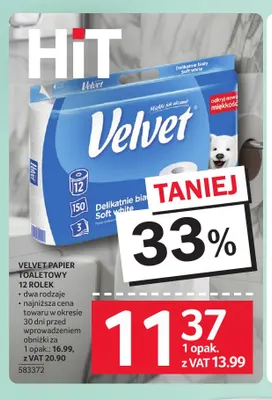 Papier toaletowy Velvet 12 rolek promocja w Selgros