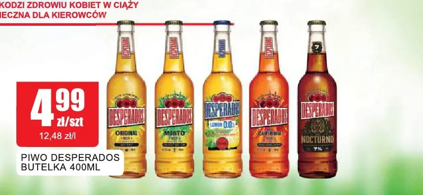 Piwo bezalkoholowe Desperados Lemon promocja w Bingo