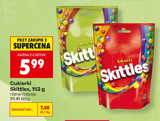 Cukierki Skittles Crazy Sours promocja w Biedronka