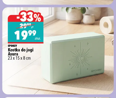 Kostka do jogi Asura 23x15x8 cm Spokey promocja w Biedronka Home