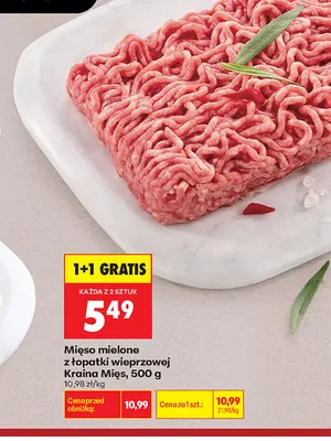 Mięso mielone z łopatki wieprzowej Kraina Mięs promocja w Biedronka