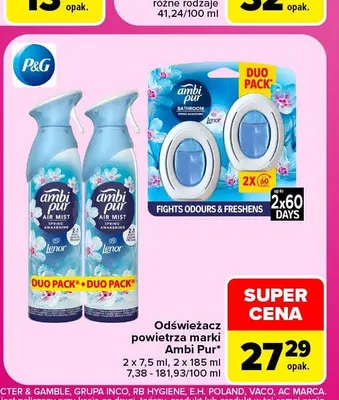 Odświeżacz powietrza Ambi Pur Air Mist Spring Awakening 2-pak promocja w Carrefour