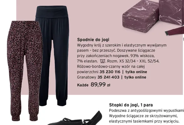 Spodnie do jogi Tchibo granatowe promocja w Tchibo