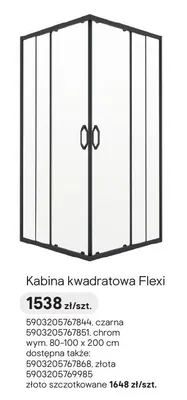 Kabina prysznicowa kwadratowa Flexi złota promocja w Castorama